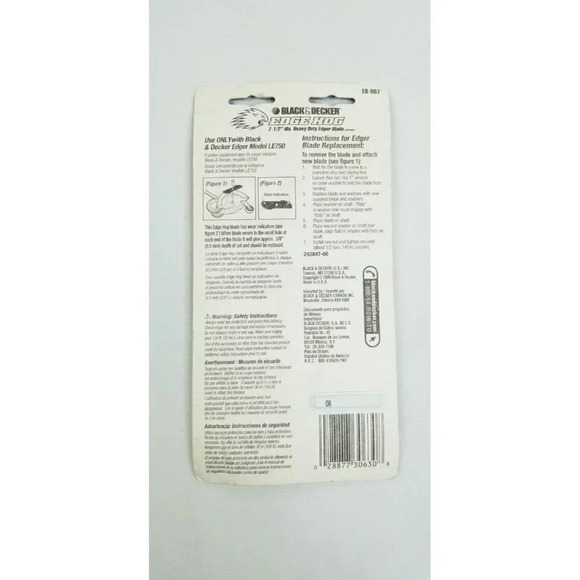 Black & Decker 7.5 In Heavy Duty Edger Blade Hardened Steel Edge Hog EB-007 - Picture 2 of 2